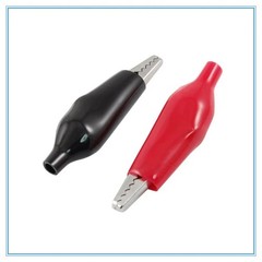 20pcs Black Red Soft Plastic Coated Testing Probe Aligator Clips Crocodile P2001