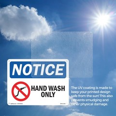 Hand Wash Only OSHA Notice Sign Metal, Plastic, Or Decal – 5 or 10 Pack