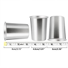 4Pack 6oz Small Stainless Steel Cups, BPA Free Healthy Pint Drinking Cups Metal