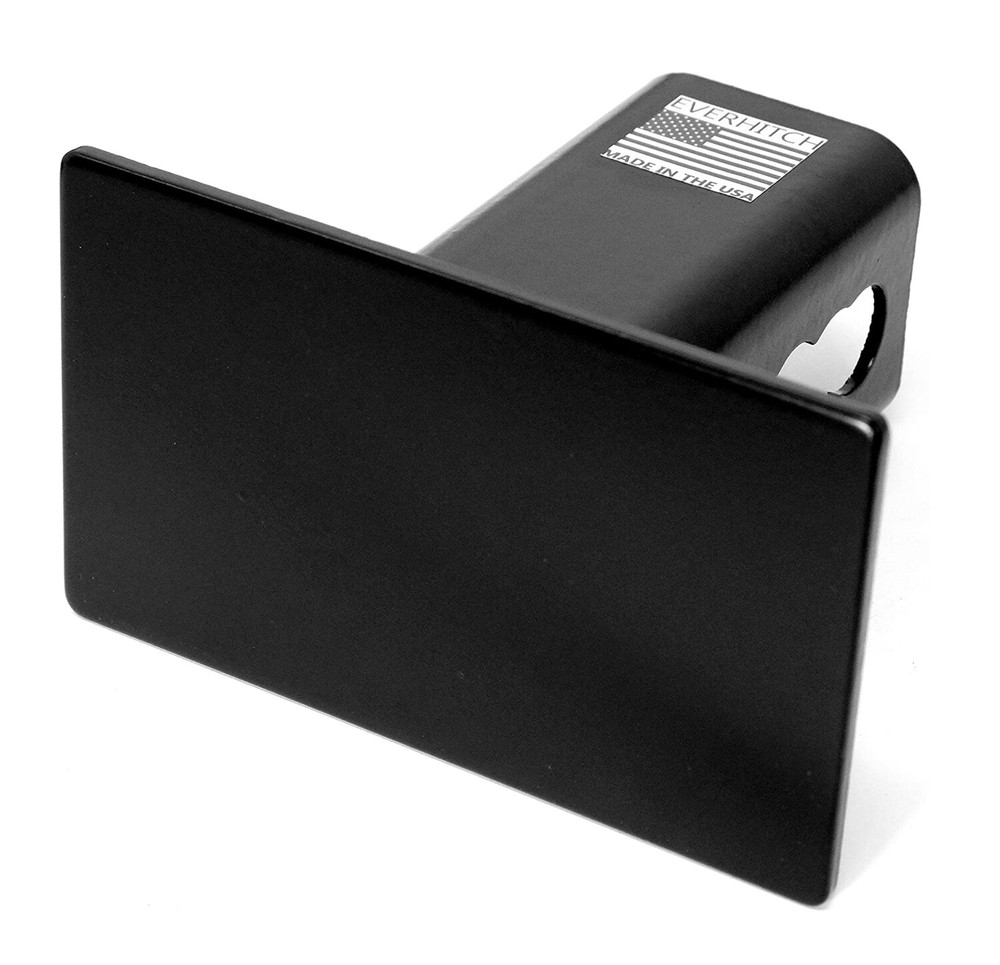 Blank Metal Hitch Cover (Fits 3″ Receiver, Black 5″x3″)