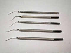 Set Of 5 Ophthalmic Angled Ball Tip Manipulators