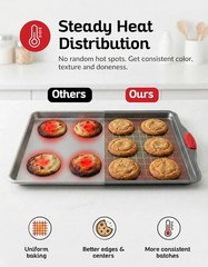 Nonstick Baking Sheet Pans Set of 3 Carbon Steel for Cookie