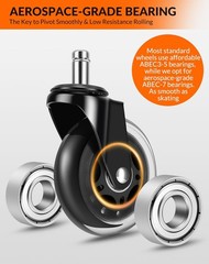 Office Chair Wheels,Replacement Roller Blade Wheels for Office Gaming Desk Chair