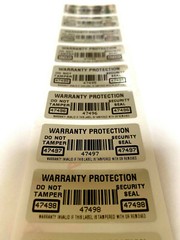 100 CHROME TAMPER EVIDENT SECURITY VOID LABELS-WARRANTY PROTECTION BARCODE