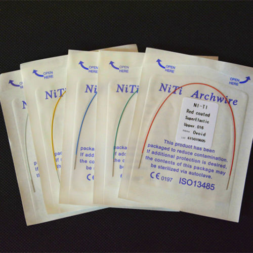 Dental Orthodontic White Color Coated Niti Arch Wire Round Super Elastic Ovoid