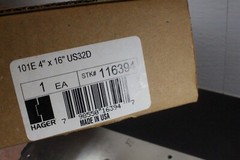 4″ X 16″ Commercial Door Pull Handle with Stainless Steel Plate NOS
