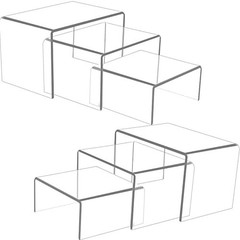 6 Pcs Acrylic Risers for Display, Acrylic Display Riser, Clear Display Stands fo