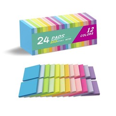(24 Pads) Sticky Notes 3×3 Inches,Bright Colors Self-Stick Pads, Easy to Post…