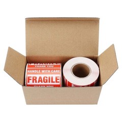 Fragile 2″x3″ Handle with Care Thank You Shipping Stickers 500 Labels Per Roll