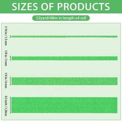 QDiShi 4 Rolls Fine Line Tape(Green), Fineline Masking Tape in 1/16, Green
