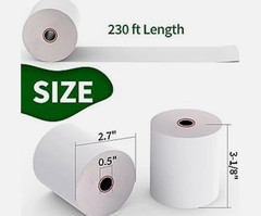 3-1/8″ X 230′ THERMAL POS RECEIPT PRINTER ROLL PAPER BPA FREE- 50 ROLLS – 48 GSM