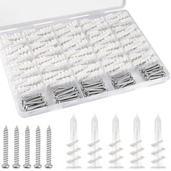 60 or 120pcs #8 Self Drilling Drywall Anchors, Premium Wall 120Pcs, white