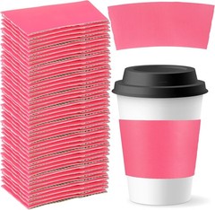 50 Pcs Coffee Cup Sleeves for Cold and Hot Drinks Disposable Corrugated Kraft
