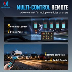 APP+Remote Wireless Switch Panel – LED Light Bar Circuit Relay System Marine Box
