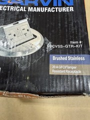 Garvin FBCVSS-GTR-KIT 20-Amp GFCI Flush Mount Floor Box Kit, Brushed Stainless