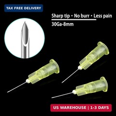 Disposable Luer Lock Needle 30Ga 5/16 Inch 8mm 100Pack(30Ga-5/16IN)
