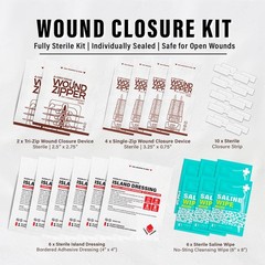 EVERLIT CARE Wound Closure Kit | For Up to 6″ Cuts & Lacerations, Transparent