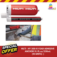 HILTI (10 Und) HIT HY 200-R V3ADHESIVE ANCHOR 11.1 fl oz/330ml EXP. 05/28/2025