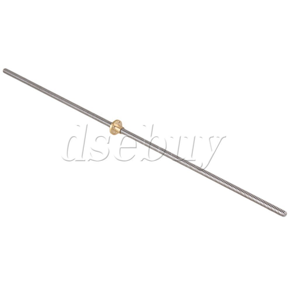 L500mm Stainless Steel Lead Screw and Connector 2mm Lead for Machine Tool