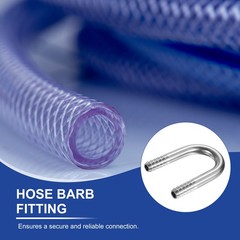 U Shaped Hose Barb Fitting 3/8″ (10mm) OD 304 Stainless Steel U-Joint Connector]