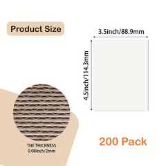 200 PCS 3.5×4.5 Inch White Corrugated Cardboard Sheet Flat Craft Insert Pad