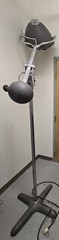 Large 9′ Antique Industrial Surgical Light Chrome & Gray In Original Condition