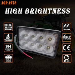 Agp.1978 40W Flood Offroad Led Work Light 12V Skid Steer Headlight 6000K