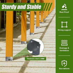 6Pcs 6X6 Post Base for Concrete Heavy Duty Galvanized Post Anchor Base Adjustabl