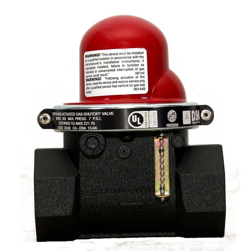 Pacific Seismic Products Earthquake Gas Shutoff Valve MPN 302 1 1/4″ Horizontal