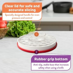 IMPRESA Easy Slice 6-in-1 Food Prep Tool – Rapid Grape & Tomato 6 IN, White