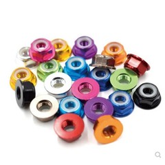 2-10PCS M2-M8 Colorful Aluminum Flange Nylon Lock Nuts RC Bike Fasteners