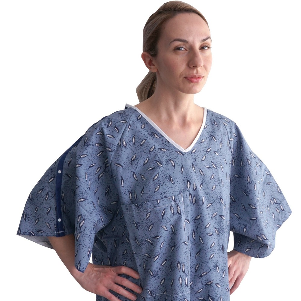 3 Pack – Hospital Patient Gown, IV, Tieside w/Telemetry Pocket, Size Medium – XL