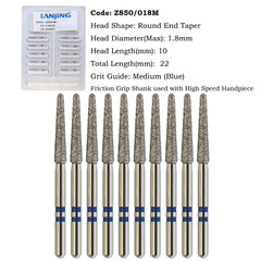 Zirconia Diamond Burs Egg Football 368 Ball Round End Taper 850 FG High Speed