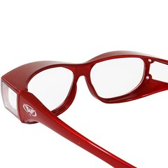 Global Vision Escort Safety Glasses Fits Over Most Eyewear Red with Clear Lens