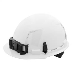 BOLT White Type 1 Class C Front Brim Vented Hard Hat with 4 Point Ratcheting Sus