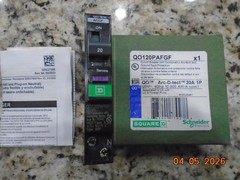 SQUARE D QO120PAFGF 20A DUAL FUNCTION COMBO ARC FAULT & GROUND FAULT BREAKER NEW
