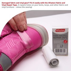 XFasten Fabric and Vinyl Repair Tape, Clear, 3-Inches by 20-Inches (2-Set)