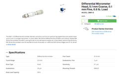 Newport UMR5.5 Linear Stage, Double-Row BBs, 0.20 in., DM11-5 Micromometer
