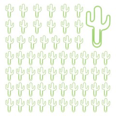 60Pcs Paper Clip, Cactus Shape Paper Clip Small Cute Bookmarks, Green