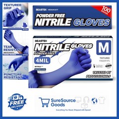 Blue Violet Nitrile Gloves 100 Pcs Medium Powder-Free Disposable for Food