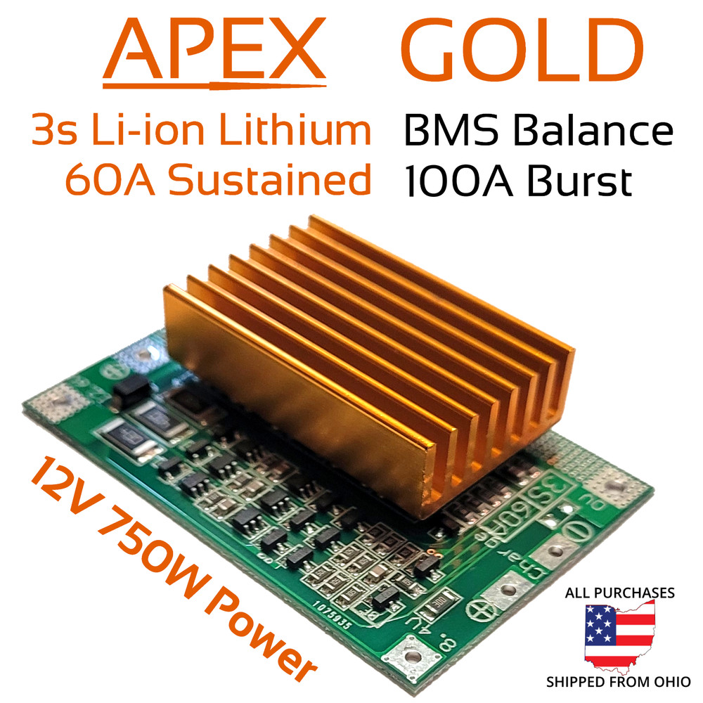 BMS 3S 60A – 80A 12.6v Li-ion Lithium APEX GOLD Battery Balance Charger 12v LiPo