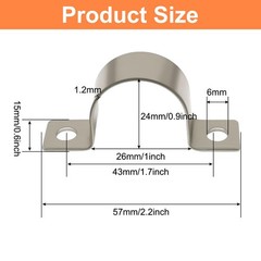 14 Pack 1 Inch Stainless Steel Conduit Clamps Ushape Bracket Pipe Clamps 2 Hole