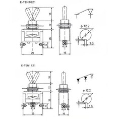 E-TEN1021 ect. Series Rocker Toggle Switches Self-Locking ON-OFF Twist Switch