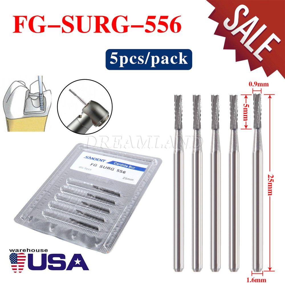 Dental Surgical Bur Long 557L 558 556 Carbide Burr 25mm High Speed DL