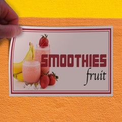 Decal Stickers Smoothies Fruit Restaurant Cafe Bar Vinyl Store Sign Label