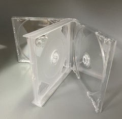1 24MM MULTI-4 QUAD CD DVD CASES WITH CLEAR TRAY GF4 FREE SHIPPING