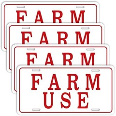 Blulu 4 Pieces Farm Use ID Tag Sign 12 x 6 Inch, Aluminum Reflective Rust Free F