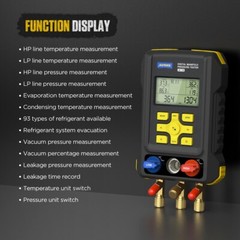 Refrigeration Digital Manifold Gauge Set AC HVAC System Vacuum Pressure Tester