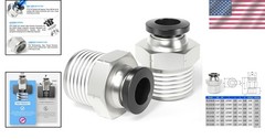 High Pressure Push to Connect Fittings – 1/4″ x 3/8″ NPT Thread, Non-Leak Design