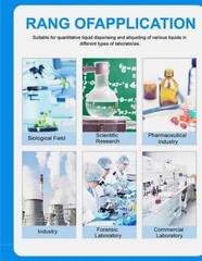 Bottle Top Dispenser Adjustable 0.5-60ml Lab Chemicals Liquid 5 Adapters